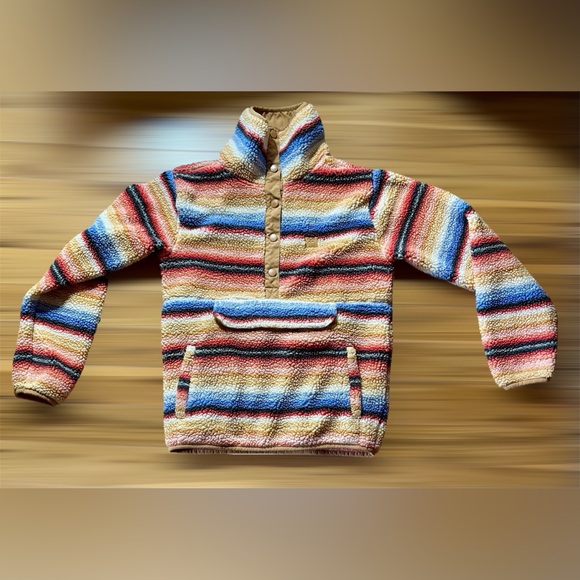 ⭐️Billabong A/Div Switchback Mock Neck Pullover Sweatshirt Striped XS-  NWOT - Picture 2 of 13